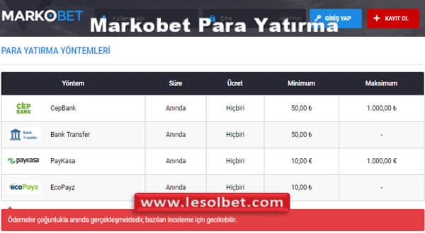 markobet para yatırma